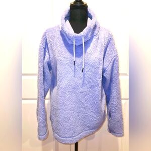 CHAMPION Fleece Oversized Top Funnel Neck Periwinkle Sz M